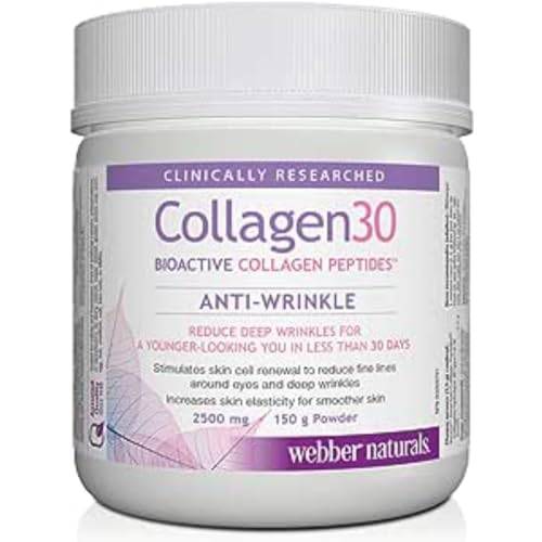 Webber Naturals Collagen30 Anti-Wrinkle Powder, 2,500mg of Bioactive Collagen Peptides Per Serving, 150 Grams, Helps Reduce Deep Wrinkles, Fine Lines & Stimulates Skin Cells