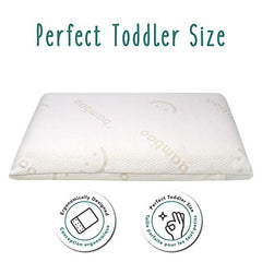 Baby Works - Toddler Pillow With Pillowcase, Soft & Supportive Memory Foam, Chiropractor Recommended, Machine Washable - 50x30 cm