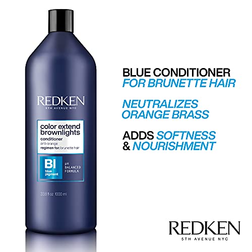 Redken Color Extend Brownlights Blue Conditioner | Hair Toner For Natural & Color-Treated Brunettes | Tones Hair & Removes Brass | Packaging May Vary
