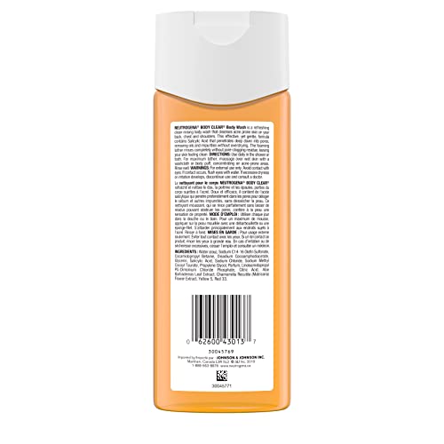 Neutrogena Body Clear Acne Body Wash with Salicylic Acid, 250 mL