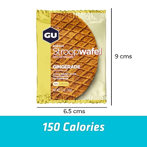 GU Energy Labs Stroopwafel Sports Nutrition Waffle, Gingerade, 16-Count