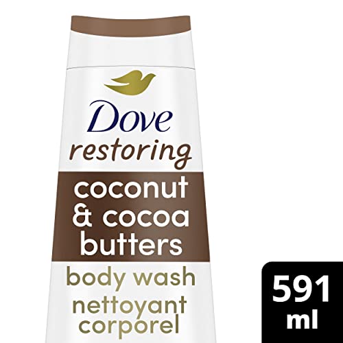 Dove Restoring Body Wash for renewed, healthy-looking skin Coconut & Cocoa Butters gentle body cleanser nourishes the skin 591 ml