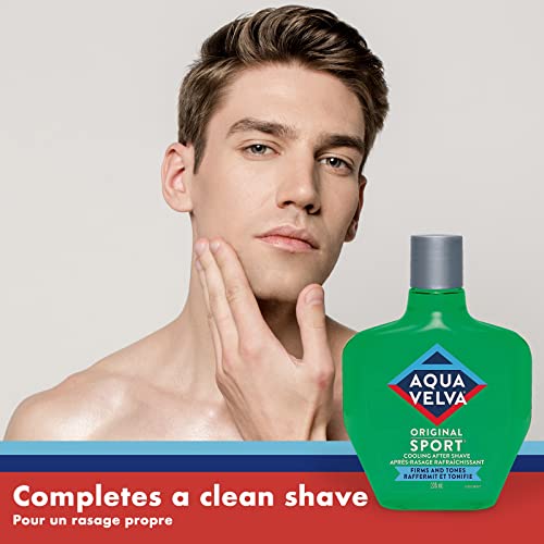Aqua Velva After Shave for Men, Aftershave Balm Soothes, Cools, and Refreshes Skin, Original Sport, 235 ml