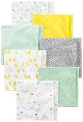 Simple Joys by Carter's Baby Unisex 7-Pack Flannel Receiving Blankets, Grey/White/Mint, One Size