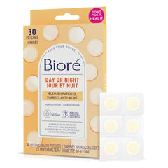 Bioré Day or Night Pimple Patches, Hydrocolloid Acne Patches to Cover & Reduce Blemishes, For Oily Skin, Dye Free, 30 count