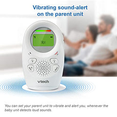 VTech DM1211-2 Enhanced Range Digital Audio Baby Monitor with Night Light, 2 Parent Units, Silver & White