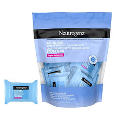 Neutrogena Make-up Remover Cleansing Wipes, Alcohol & fragrance-free, Facial Wipes, 20 Single wrapped wipes