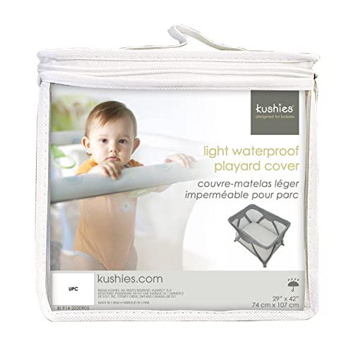 Kushies Baby Deluxe Soft Quilted Waterproof Playard Mattress Protector - Grey 29'' x 42'' (P545-97)