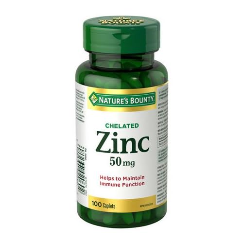 Nature’s Bounty Chelated Zinc 50mg, Helps to Maintain Immune Function - 400 Caplets