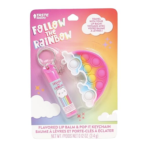 Lip Balm Pop It Keychain- Rainbow