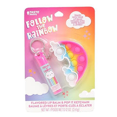Lip Balm Pop It Keychain- Rainbow