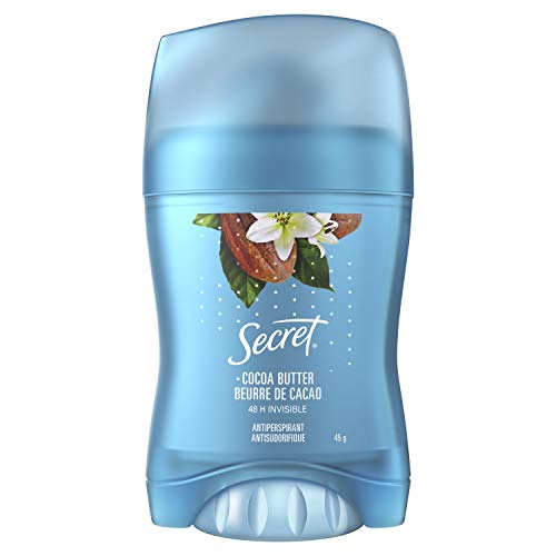 Secret Fresh Antiperspirant and Deodorant Invisible Solid, Cocoa Butter, 45g