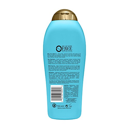 OGX Renewing + Argan Oil of Morocco Hydrating Hair Shampoo, Cold-Pressed Argan Oil to Help Moisturize, Soften & Strengthen Hair, Paraben-Free with Sulfate-Free Surfactants, 25.4 Fl Oz