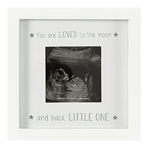 C.R Gibson BPSF-23934 Love You to the Moon and Back Baby Sonogram Picture Frame, 7'' W x 7'' H