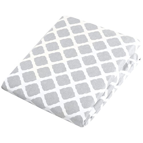 Kushies Baby Contour Change Pad Cover Ultra Soft 100% Cotton Flannel, Made in Canada, Grey Lattice