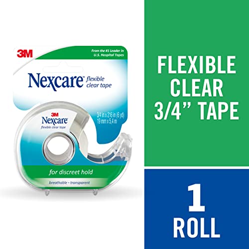 Nexcare™ Flexible First Aid Tape Dispenser 778-CA, Clear, 1 in x 10 yd (25.4 mm x 9.144 m)