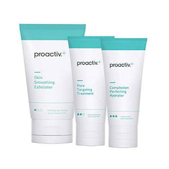 Proactiv+ 3 Step Advanced Skincare Acne Treatment - Benzoyl Peroxide Face Wash, Salicylic Acid Exfoliator for Face And Pore Minimizer - 30 Day Complete Acne Skin Care Kit