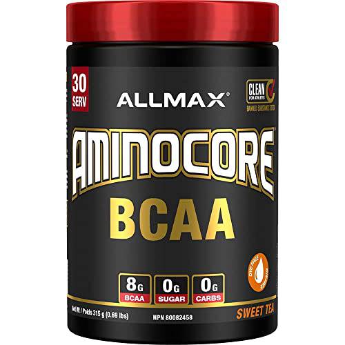 ALLMAX Nutrition Aminocore Bcaa - 8g Bcaas - 100% Pure Branch Chained Amino Acids - Gluten Free 315 gram Sweet Tea