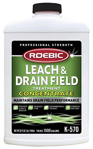 Roebic K-570-Q Biodegradable Leach and Drain Field Treatment Concentrate Environmentally Friendly Bacteria Enzymes Treat Septic Clogs & Buildup, 32 Ounces