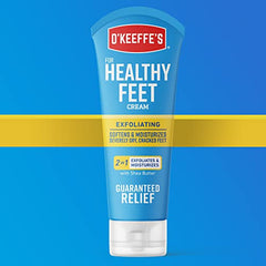 O'Keeffe's Healthy Feet Exfoliating, Moisturizing Foot Cream, Softens and Repairs Dry Cracked Feet, 48 Hours of Hydration, 3oz/85g, Tube, (Pack of 1), K0412502