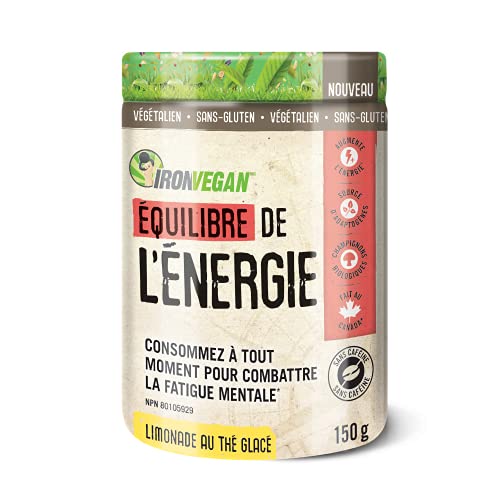 Iron Vegan Balanced Energy, Mushrooms & Adaptogen Blend, Iced Tea Lemonade Flavour, 150 gram