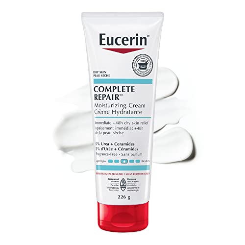 EUCERIN Complete Repair Moisturizing Cream for Dry to Very Dry Skin | Face & Body Cream, 226g | 5% Urea Cream | Ceramide Cream | Dry Skin Cream | Fragrance-free Cream | Non-Greasy Cream | Recommended by Dermatologists