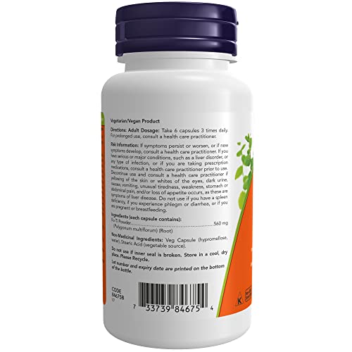 NOW Supplements Fo-Ti (Ho Shou Wu) 560mg Capsules, 100 Count