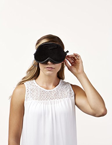 Bucky Blockout Eye Shade with Earplugs, Comfortable & Ultra Light Weight Eye Mask for Travel or Sleep - Black