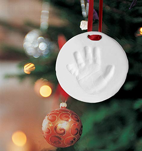 Pearhead Babyprints Baby's First Handprint or Footprint Ornament Kit, Easy No-Bake DIY, Christmas Baby Gift, 50010