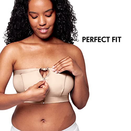 Medela Hands Free Pumping Bustier | Easy Expressing Pumping Bra with Adaptive Stretch for Perfect Fit | Chai Small