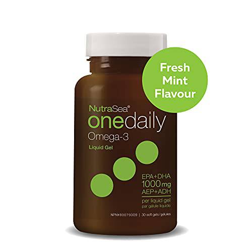 Nature's Way NutraSea One Daily Omega 3 Supplement, High Potency Liquid Gels, Fresh Mint, 30 Soft Gels