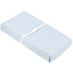 Kushies Baby Contour Change Pad Cover Ultra Soft 100% Cotton Flannel, Made in Canada, Blue Lattice