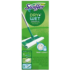 Swiffer Sweeper 2-in-1, Dry and Wet Multi Surface Floor Cleaner, Sweeping and Mopping Starter Kit - Zecoya