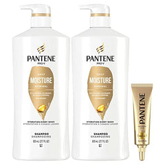 Pantene Shampoo Twin Pack With Hair Treament, Daily Moisture Renewal For Dry Hair, Safe For Color-Treated Hair (1,655 mL Total)