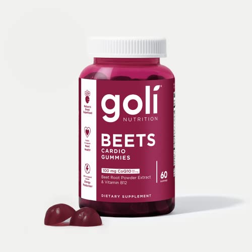 Goli Beets Cardio Gummies - 60 Count - CoQ10 & Beet Root Extract - Gluten-Free, Vegan, Non-GMO, and Gelatin-Free. Nature’s Great Superfood.