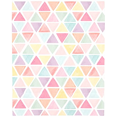 NoJo Watercolor Rainbow Mosaic Pink, Lavender, Aqua and Yellow Super Soft Fitted Crib Sheet