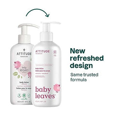 ATTITUDE Body Lotion for Baby, EWG Verified, Dermatologically Tested, Plant and Mineral-Based, Vegan, Unscented, 473 mL