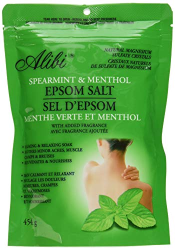 Alibi Spearmint and Menthol Magnesium Solfate Epsom Salt Bath 454G - Reaselable Bag