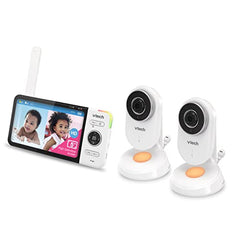 VTech VM818-2HD Video Monitor w/2 Camera's, 5-inch 720p HD Display, Night Light, 110-degree Wide-Angle True-Color Day Vision, HD No-Glare Night Vision, Best-in-Class 1000ft Range, 2-Way Talk