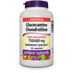 Webber Naturals Glucosamine Chondroitin, Triple Strength, 150 Tablets, Helps Relieve Joint Pain Associated with Osteoarthritis, Non-GMO, Gluten and Dairy Free