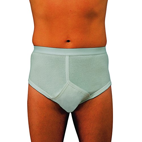 Priva Men's Protective 100% Cotton Underwear with Sewn in Waterproof Liner, Grey, Extra Large, Machine Washable