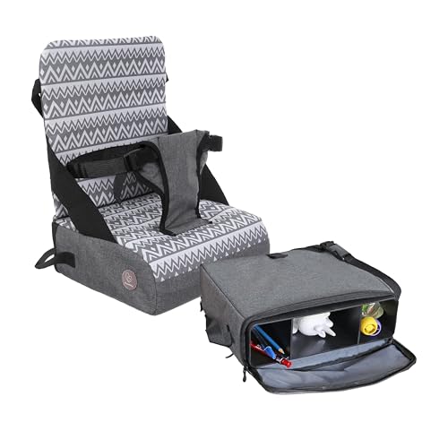 Dreambaby Grab 'n Go Booster Seat with Adjustable Securing Straps - Toddler Booster Seat for Eating - Compact, Lightweight & Portable - Fits Most Dining Chairs