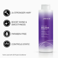 Joico Color Balance Purple Shampoo, Protection for Colour Treated Hair, Moisturizes & Shields Damaged Hair, with Keratin and Green Tea Extract