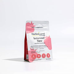 Herbaland Balance Flow Gummies - Contains Chasteberry, Vitamin B6, Calcium, Zinc, Sugar-Free, Gluten-free, Support Women's Hormone, PMS, Menstrual Cycle - Strawberry Lychee Flavor, 90 Count, Compostable Pouch