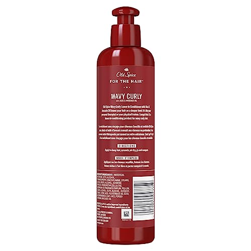 Old Spice Wavy Curly Leave-In Conditioner with Aloe & Avocado Oil, 252 mL, Red,White,Green