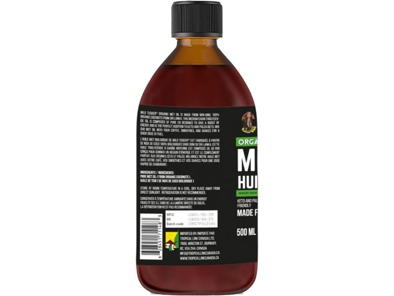 Wild Tusker Organic MCT Oil - 100% C8 500ml