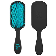 The Knot Dr. for Conair Mini Hair Brush, Wet and Dry Detangler, Removes Knots and Tangles, For All Hair Types, Black/Blue Mini