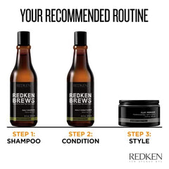 Redken Hair Pomade, Brews Clay Pomade, Volumizing Hair Pomade for Men, Gritty Finish, Maximum Control on Fine to Medium Hair, Hair Styling Products for Men, Redken Brews Hair Styling, 100 ML