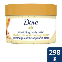 Dove Exfoliating Body Polish Renews Skin Crushed Almonds and Mango Butter sulfate free body exfoliator 298 g