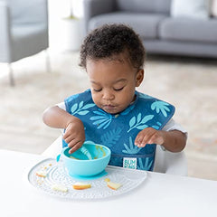 Bumkins Baby Silicone Sensory Placemat, for Babies and Toddlers, Suction Mat for Restaurants, Stick On High Chair or Table, Eating Finger Foods, Baby Led Weaning Essentials, Ages 6 Months Up, Marble